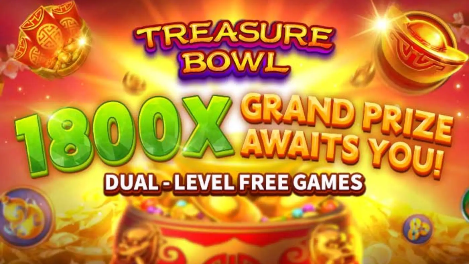 Multiplicadores Treasure Bowl 688v - 7777x Máximo com Tigela Dourada